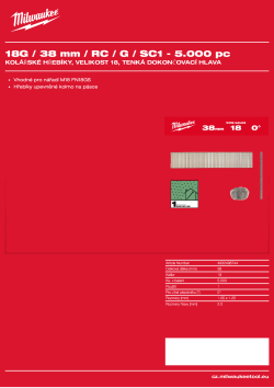 MILWAUKEE 18G Brad Nails II 4932498744 A4 PDF