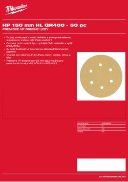 MILWAUKEE HP 150 mm HL GR 400 - 50 ks 4932499985 A4 PDF