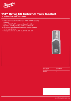 MILWAUKEE ¼″ nástrčný klíč E6 E-TX 4932498848 A4 PDF