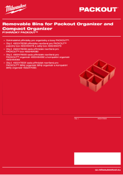 MILWAUKEE Sada přihrádek pro PACKOUT™ štíhlý organizér štíhlý organizér a kompaktní štíhlý organizér 4932478300 A4 PDF
