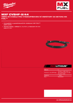 MILWAUKEE Hřídel vibrátoru 5 m/ 44 mm 4932498136 A4 PDF