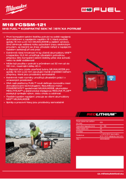 MILWAUKEE Kompaktní sekční čistička potrubí M18 FUEL™ 4933499308 A4 PDF