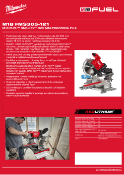 MILWAUKEE M18 FUEL™ ONE-KEY™  305 mm pokosová pila 4933499181 A4 PDF