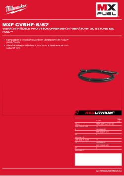 MILWAUKEE Hřídel vibrátoru 5 m/ 57 mm 4932498138 A4 PDF