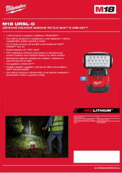 MILWAUKEE Užitkové dálkové bodové světlo M18™ s ONE-KEY™ 4933498303 A4 PDF