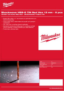 MILWAUKEE RED HEX - Shockwave HSS-TiN Drill Bits 4932500419 A4 PDF
