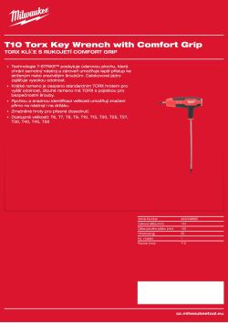 MILWAUKEE Klíč Torx s rukojetí comfort grip T10 4932498695 A4 PDF