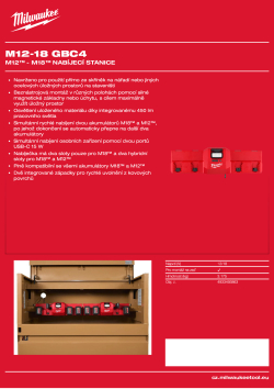 MILWAUKEE M12™ - M18™ nabíjecí stanice 4933493863 A4 PDF