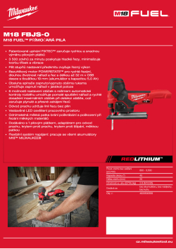 MILWAUKEE M18 FUEL™ přímočará pila 4933500558 A4 PDF