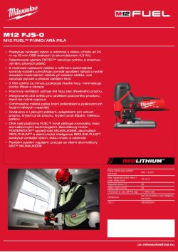 MILWAUKEE M12 FUEL™ přímočará pila 4933500574 A4 PDF