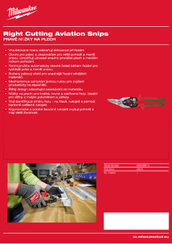 MILWAUKEE Pravé nůžky na plech 4932499014 A4 PDF