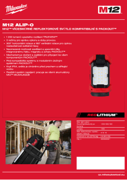 MILWAUKEE M12™ vícesměrné reflektorové světlo kompatibilní s PACKOUT™ 4933500321 A4 PDF