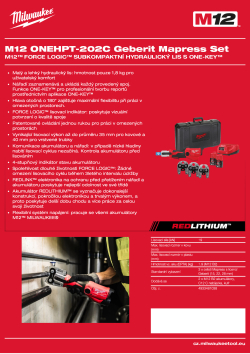 MILWAUKEE M12™ FORCE LOGIC™ subkompaktní hydraulický lis s ONE-KEY™ 4933481038 A4 PDF