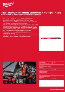 MILWAUKEE Pilový plátek TORCH™ NITRUS 300x 10T - 1 ks 48476253 A4 PDF