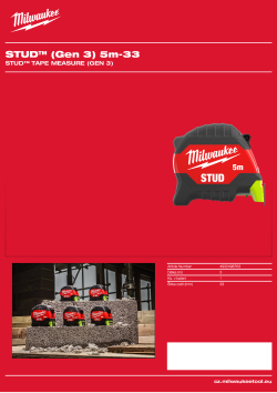 MILWAUKEE STUD™ Tape Measure (Gen 3) 4932498763 A4 PDF