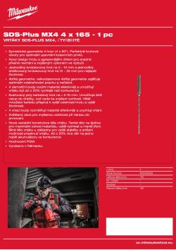 MILWAUKEE SDS-Plus MX4 drill bits 4932500059 A4 PDF