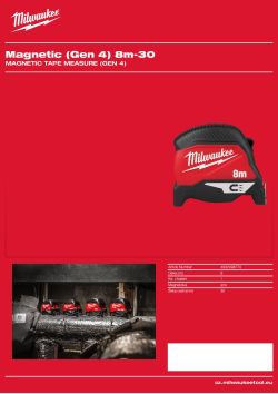 MILWAUKEE Magnetic Tape Measure (Gen 4) 4932498770 A4 PDF