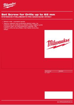 MILWAUKEE Sada upevňovacích šroubů pro vrtáky do 65 mm 06832625 A4 PDF