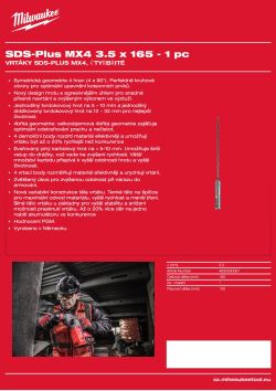 MILWAUKEE SDS-Plus MX4 drill bits 4932500057 A4 PDF