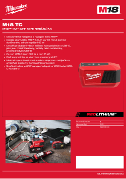 MILWAUKEE M18™ TOP-OFF mini nabíječka 4932499165 A4 PDF