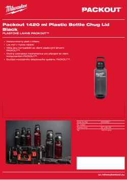 MILWAUKEE Plastová lahev PACKOUT™ 1420 ml černá 4932498641 A4 PDF