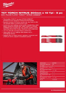 MILWAUKEE Pilový plátek TORCH™ NITRUS 300x 10T - 5 ks 48476553 A4 PDF