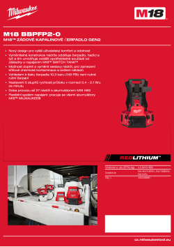 MILWAUKEE M18™ zádové kapalinové čerpadlo Gen2 4933498961 A4 PDF