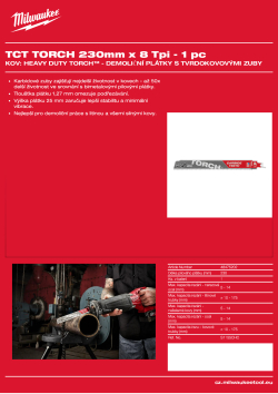 MILWAUKEE SAWZALL™ B. TCT TORCH™ 230 x 8T - 1 ks 48475202 A4 PDF