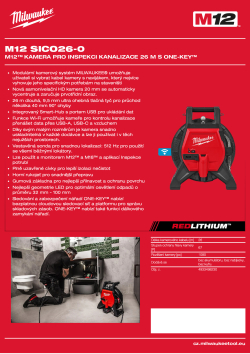 MILWAUKEE M12™ kamera pro inspekci kanalizace 26 m s ONE-KEY™ 4933498230 A4 PDF