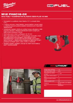 MILWAUKEE M12 FUEL™ kompaktní kladivo SDS-Plus 16 mm 4933499184 A4 PDF