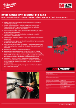 MILWAUKEE M12™ FORCE LOGIC™ subkompaktní hydraulický lis s ONE-KEY™ 4933481036 A4 PDF