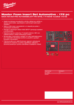 MILWAUKEE Sada nářadí pro automobilový průmysl v pěnové vložce 172 ks 4932499474 A4 PDF