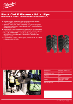 MILWAUKEE Rukavice proti proříznutí stupeň ochrany E balení 12 kusů L/9 4932501278 A4 PDF