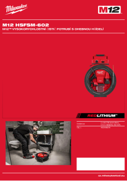 MILWAUKEE M12™ vysokorychlostní čistič potrubí s ohebnou hřídelí 4933498378 A4 PDF