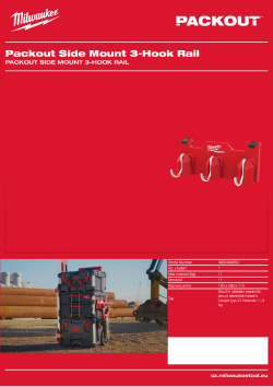 MILWAUKEE Boční lišta PACKOUT™ se 3 háčky 4932498650 A4 PDF