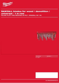 MILWAUKEE EU 1 m Sawzall Blades 4932430515 A4 PDF
