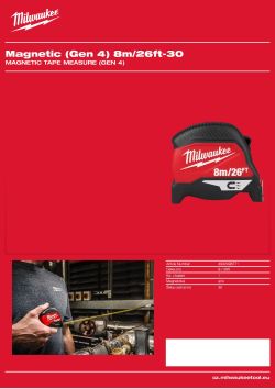 MILWAUKEE Magnetic Tape Measure (Gen 4) 4932498771 A4 PDF
