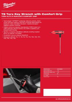 MILWAUKEE Klíč Torx s rukojetí comfort grip T9 4932498694 A4 PDF