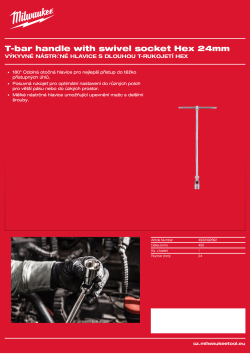MILWAUKEE Výkyvná nástrčná hlavice s dlouhou T-rukojetí Hex 24 mm 4932492692 A4 PDF