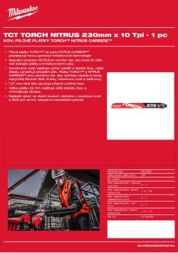 MILWAUKEE Pilový plátek TORCH™ NITRUS 230x 10T - 1 ks 48476252 A4 PDF