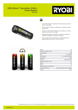 RYOBI RB4L20 USB Lithium™ akumulátor 2,0Ah s Power Bankou 5133006843 A4 PDF