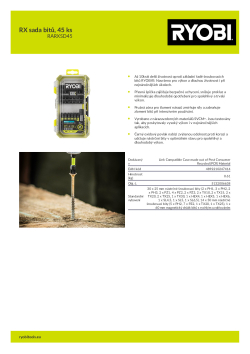 RYOBI RARXSD RX sada bitů, 45 ks 5132006638 A4 PDF