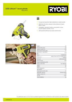 RYOBI RGLU4 USB Lithium™ tavná pistole 5133006714 A4 PDF