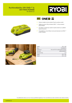 RYOBI RC1836112 Rychlonabíječka 18V ONE+™ & 36V MAX POWER 5133006791 A4 PDF