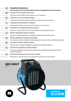 GÜDE Elektrický přímotop GEH 3000 P 85137 Manuál