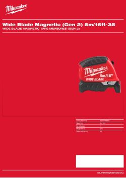 MILWAUKEE Wide Blade Magnetic Tape Measures (Gen 2) 4932499208 A4 PDF