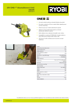 RYOBI RDA18 18V ONE+™ Akumulátorový čistič odpadů 5133006416 A4 PDF