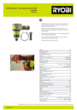 RYOBI RDA4 USB Lithium™ Akumulátorový čistič odpadů 5133006408 A4 PDF