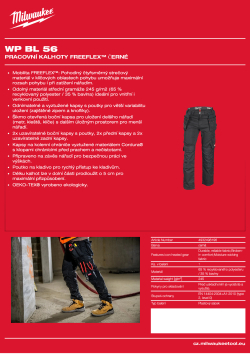 MILWAUKEE Pracovní kalhoty FREEFLEX™ černé 4932498196 A4 PDF