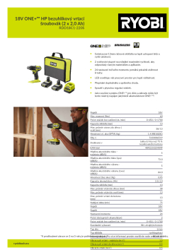 RYOBI RDD18C1 18V ONE+™ HP bezuhlíkový vrtací šroubovák  (2 x 2,0 Ah) 5133006519 A4 PDF